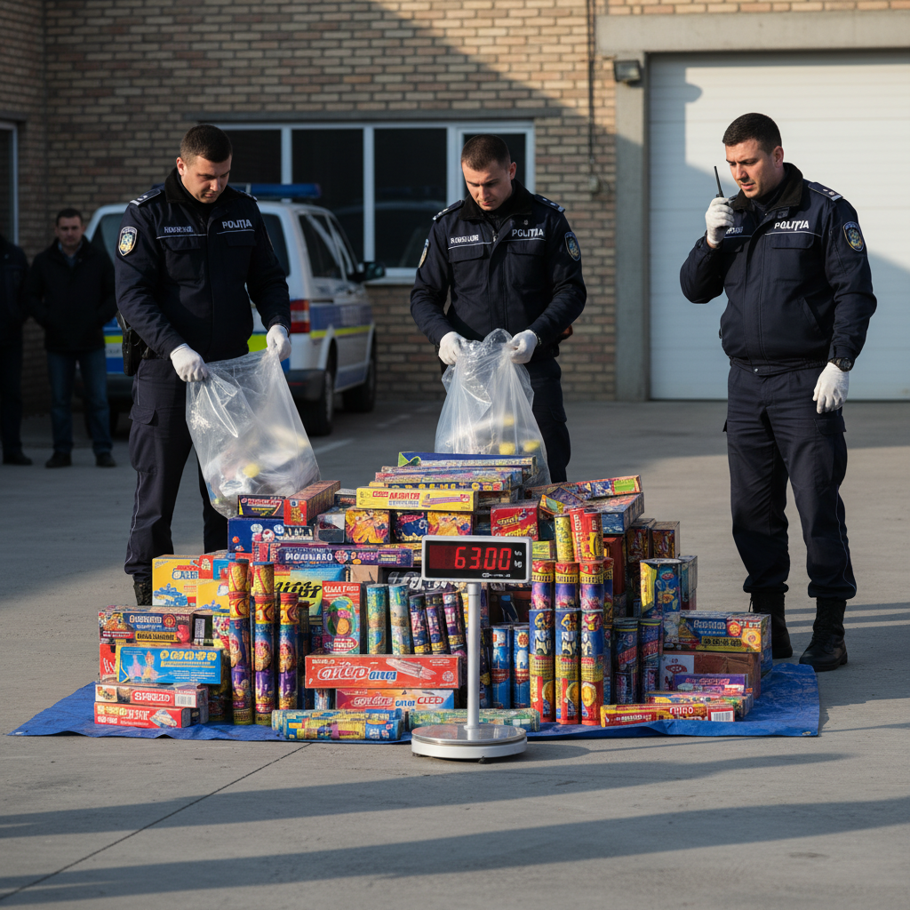 Polițiștii au confiscat 63 de kilograme de pirotehnice în județul nostru